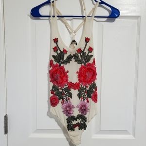 🍒Sheer Off-white Body suit🍒